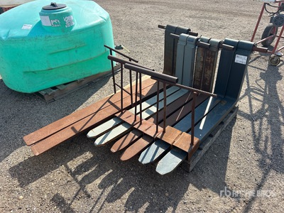 Quantity of Three Sets of 48in and One Set of 72in Forks - Fits Telehandler