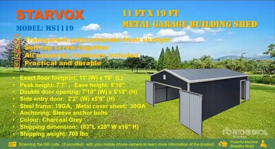 2026 STARVOX MS1119 11 ft x 19 ft Shed