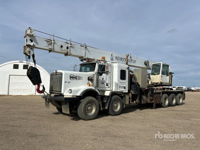 Manitex 4596T 45 ton Straight Boom on 2012 Kenworth C500 Wide Hood 10x6 Twin-Steer Sleeper Boom Truck