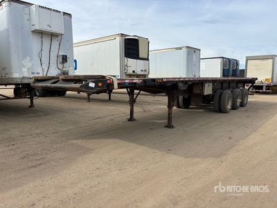 2015 Manac 10345A020 44 ft Tri/A Flatbed Tridem Picker Oilfield Trailer