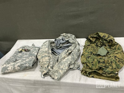 (5) Camouflage Parkas, (12) Wet Weather Jackets & Assorted Items