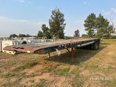 1979 Peerless PRT453816 40 ft 16-Wheel Flatbed Oilfield Trailer