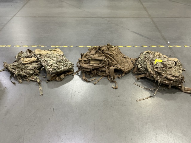 (12) Field Packs, (2) Compression Stuff Sacks & Assorted Items