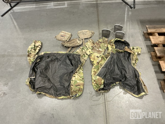 (3) Jackets, (22) Field Pack Inserts, (16) Water Canteen Cups & Assorted Items