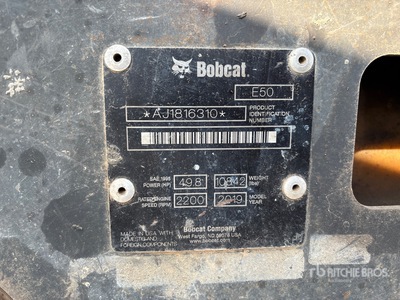 2019 Bobcat E50 Mini Excavator