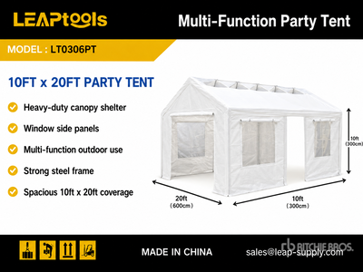 Quantity of (2) 2026 LEAPtools LT0306PT 20 ft x 10 ft x 10 ft Multi-Function Party Tent (Unused)