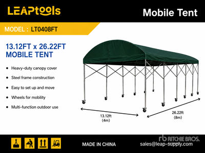 Quantity of (2) 2026 LEAPtools LT0408FT 8 m x 4 m Mobile Tent Recreation Unit (Unused)