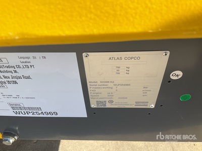 2026 Atlas Copco XAS 88 Air Compressor (Unused)