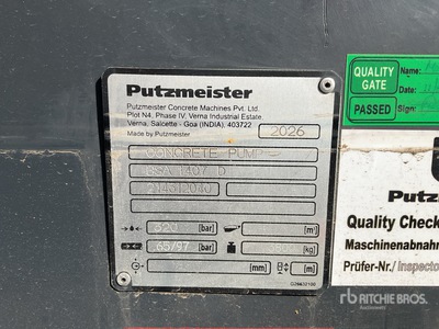 2026 Putzmeister BSA1407D Concrete Pump (Unused)