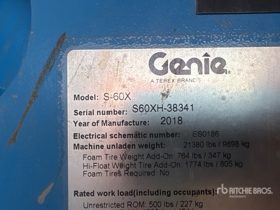 2018 Genie S60X Telescopic Boom Lift
