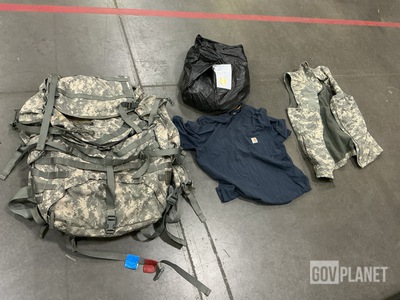 (10) Large Field Pack Sets, (6) Shirts, (2) Vests & Assorted Items