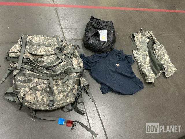 (10) Large Field Pack Sets, (6) Shirts, (2) Vests & Assorted Items