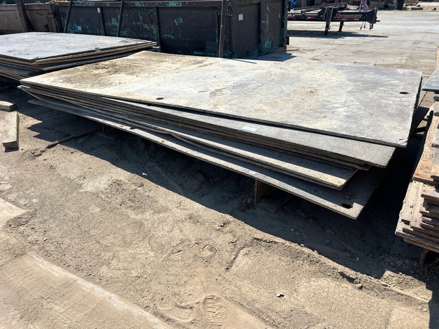 Quantity of (8) 8 ft x 15 ft (1 in Thick) Steel Plates Quantity of (8) 8 ft x 15 ft (1 in Thick) Steel Plates