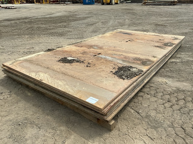 Quantity of (6) 8 ft x 15 ft (1.25 in Thick) Road Steel Plates Quantity of (6) 8 ft x 15 ft (1.25 in Thick) Road Steel Plates