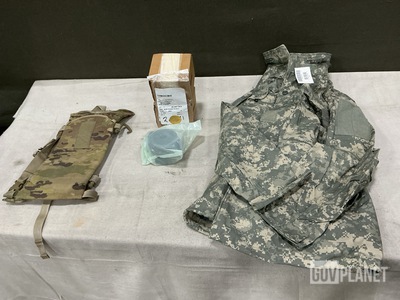(13) Cold Weather Coats, (10) Hydration System Carriers & Assorted Items