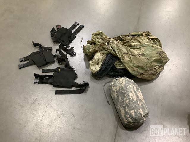 (2) Improved Combat Shelters, (8) Pouches & Assorted Items