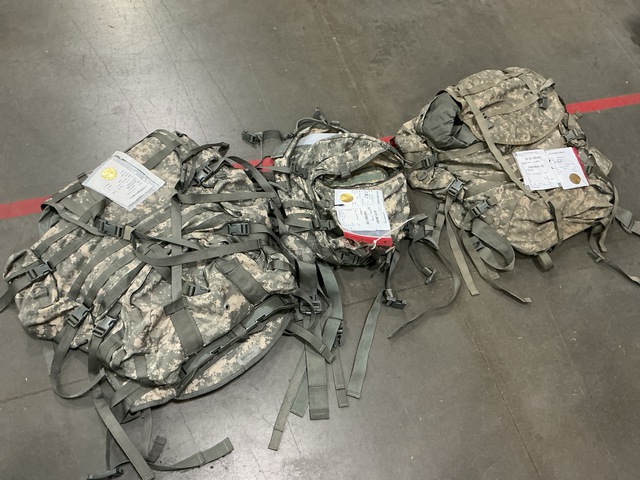 (15) Assault Packs, (8) Field Pack Sets, (3) Parkas & Assorted Items (15) Assault Packs, (8) Field Pack Sets, (3) Parkas & Assorted Items
