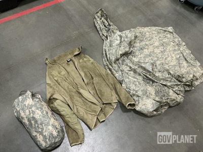 (2) Improved Combat Shelters, (9) Wet Weather Ponchos & Assorted Items