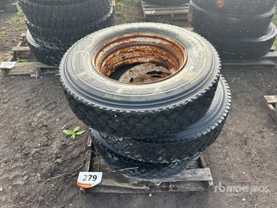 Quantity of (3) Dunlop 11R24.5 Tires