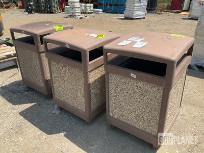 (3) Outdoor Trash Cans