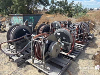 Quantity of (18) Heavy Duty Retractable Hose Reels & Hoses Divers
