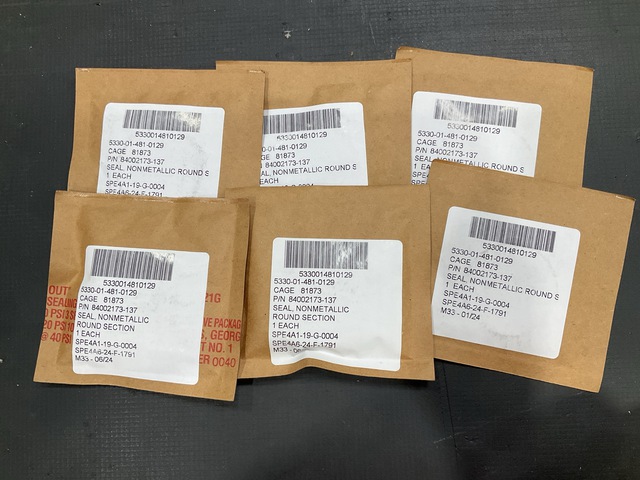(6) Woodward HRT 84002173-137 Non-Metallic Round Section Seals
