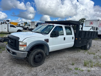 2008 Ford F-550 4x2 Crew Cab Flatbed Dump Truck (Inoperable)