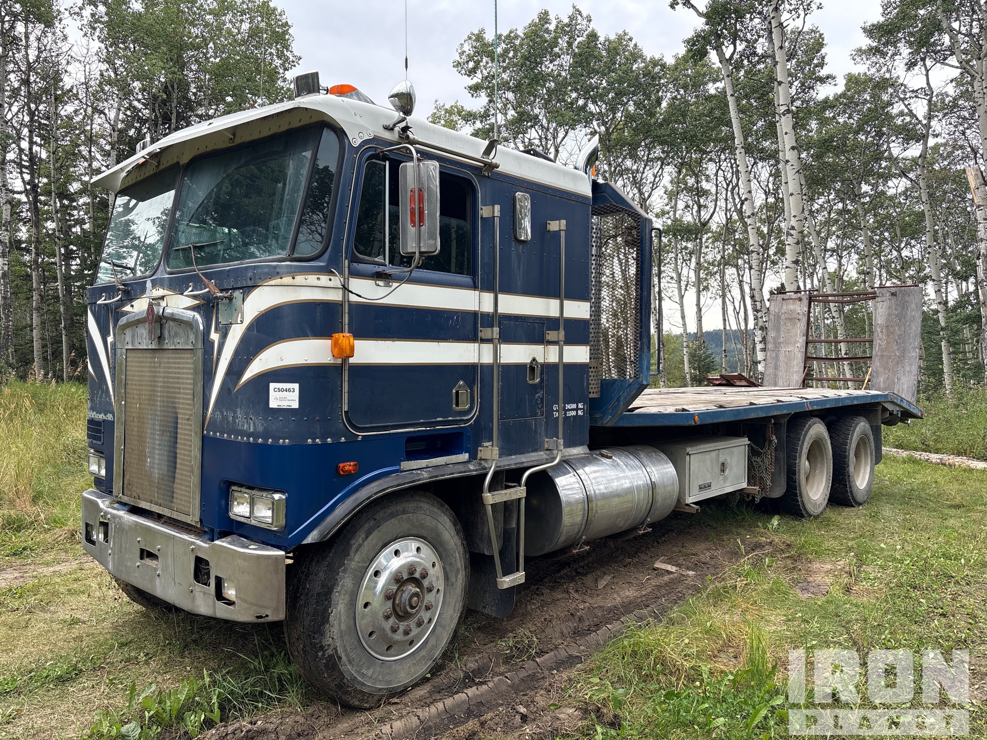 1988 Kenworth 671 6x4 Sleeper COE Flatbed Truck