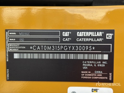 2026 Cat M315GC Excavadora Hidraulica sobre Neumaticos (Sin Usar) / Wheel Excavator (Unused)