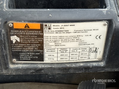 2015 Hyster J1.8XNT MWB 1690 kg Chariot Elevateur Electric Forklift