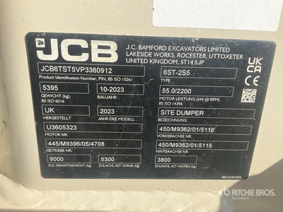 2023 JCB 6T-2 6 t 4x4 Swivel キャリアダンプ