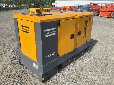 2014 Atlas Copco QAS60 60 kVA Skid-Mounted Zestaw prądotwórczy (Inoperable)