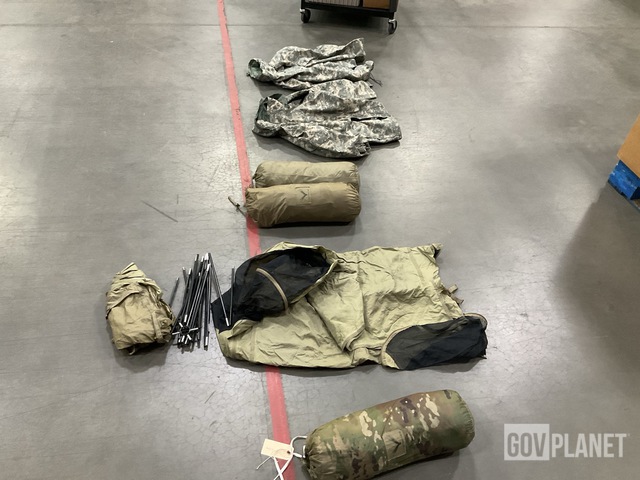 (8) Tents, (8) Cold Weather Parkas, (2) Shelter Halves & Assorted Items