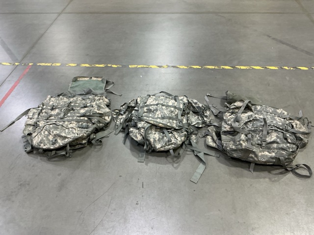 (19) Large Field Pack Sets, (2) Medium Rucksack Sets & (6) Assault Packs (19) Large Field Pack Sets, (2) Medium Rucksack Sets & (6) Assault Packs