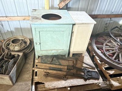 Bench, Shelf, Steel Bin, Wood Cabinets