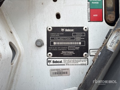 2019 Bobcat S650 Skid Steer Loader