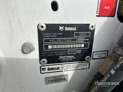 2019 Bobcat S650 Skid Steer Loader
