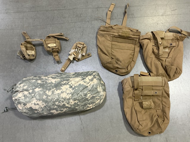 (83) Grenade Pouches, (39) Dump Pouches, (2) Combat Shelters & Assorted Items (83) Grenade Pouches, (39) Dump Pouches, (2) Combat Shelters & Assorted Items