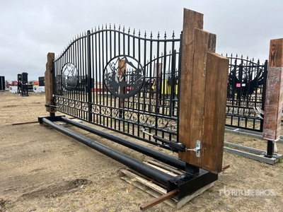 23 ft 6 in x 8 ft Wrought Iron Bi-Parting Driveway Gate