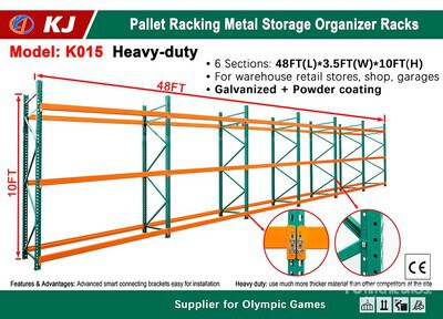 2026 KJ K015 3 ft 6 in x 48 ft Rayonnage à palettes (Unused)
