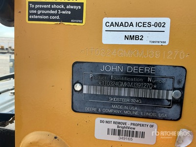 2021 John Deere 324G Chargeuse à direction à glissement
