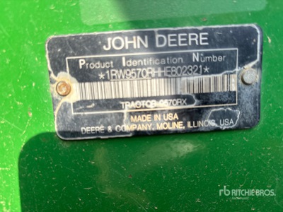 2017 John Deere 9570RX Scraper Special Track Tractor