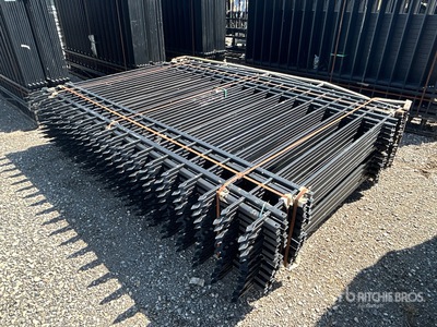Quantity of (20) 10 ft x 7 ft Powder Coated Wrought Iron Site Fence (Unused)