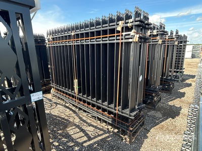 Quantity of (20) 9 ft 8 in x 6 ft 5 in Powder Coated Wrought Iron Fencing (Unused)