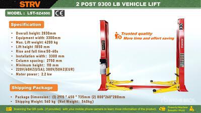 2026 STARVOX LST-SZ4500 2 Post 9300 lb Vehicle Lift (Unused)