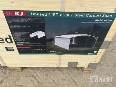 KJ K4120 Steel Carport Shed - Unused