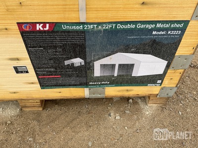 KJ K2223 Double Garage Metal Shed - Unused