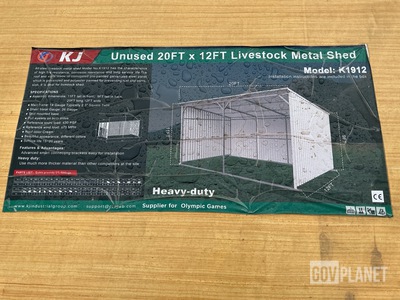 KJ K1912 Livestock Metal Shed - Unused