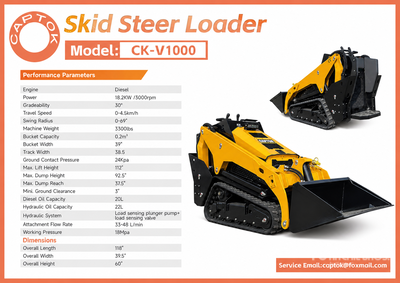 2026 Captok CK-V1000 Mini Oruga cargadora compacta (Unused)