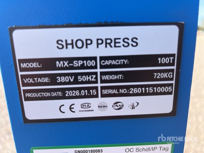 2026 Shop Press MX-SP100 100TON Hydraulic Shop Press (Unused)